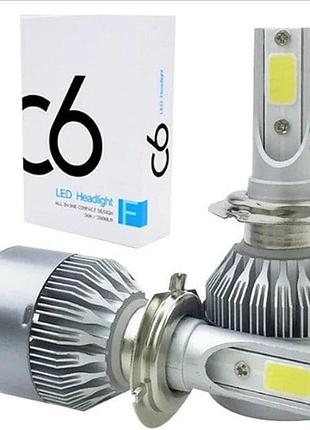 Комплект автомобильных led ламп c6 h7 цоколь