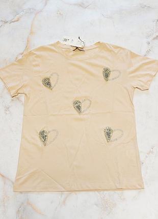 Футболка жіноча зі стразами, mint с, м. л