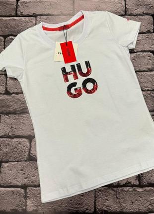 Женская футболка белая hugo boss