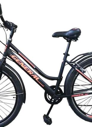 Велосипед 26 general city black (6 sp) чорно-помаранч. тм general