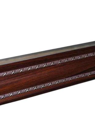 Карниз алюмінієвий 2-рядний плівка з 2молдингом горіх 1,5м тм кардинал