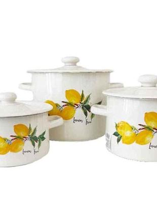 Набір посуду 3 предм. i824 лимон (біла) тм idilia