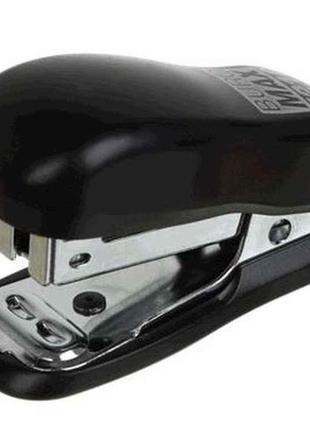 Степлер пластиковий міні, 10 л., (скобі no24; 26), 60x25x35 мм, чорний тм buromax