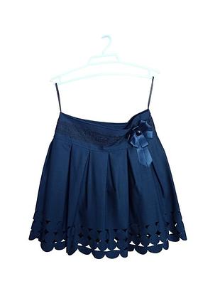 Темно синя спідниця для маленької красуні
