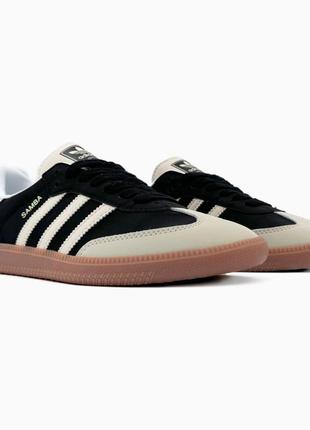 Женские кроссовки adidas samba black beige