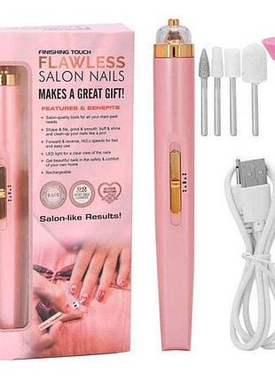 Фрезер для маникюра и педикюра flawless salon nails, ручка фрезер для маникюра. цвет: розовый.