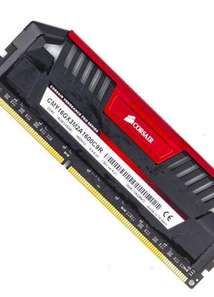 Оперативна пам'ять corsair cmy16gx3m2a1600c9r vengeance 8gb ddr3 1600 mhz cl9 xmp desktop memory б/в