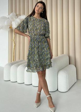 Жіноча сукня з шифонової тканини 44-50 розміри8 фото