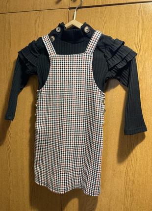 Комплект сарафан і гольфік в рубчик