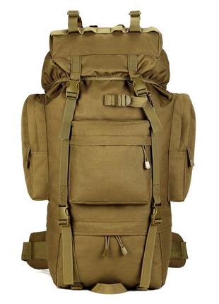 Рюкзак тактичний військовий protector plus s422 65л із системою molle coyote brown