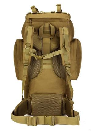 Рюкзак тактический военный protector plus s422 65л с системой molle coyote brown