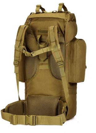 Рюкзак тактический военный protector plus s422 65л с системой molle coyote brown