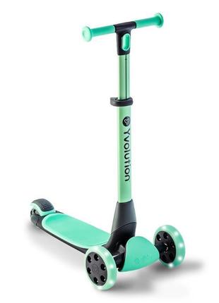 Детский самокат yvolution yglider nua y101263 с подсветкой зеленый