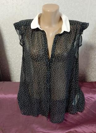 Блуза полупрозрачная в горох