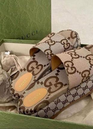 Тапочки шлепки шлепанцы в стиле гуччи gucci