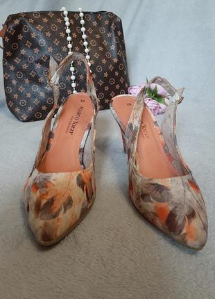 Дизайнерские элегантные босоножки слингбеки marco tozzi размер 38/uk5