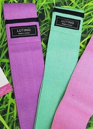 Набір тканинних  фітнес гумок hip resistance band з 3 стрічок і чохла + інструкція