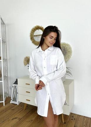 Жіночна сорочка coconut з мусліну біла розмір s, m, l, xl