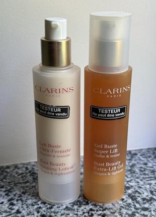 Молочко та зміцнюючий гель для бюсту clarins bust beauty