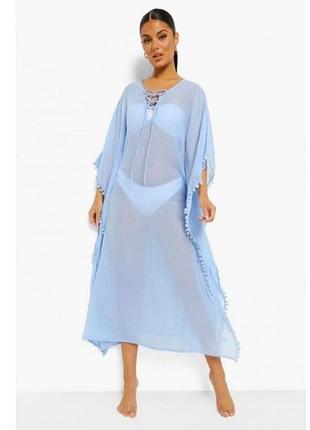 Нова пляжна туніка з помпонами boohoo