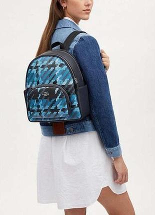 Шкіряний рюкзак court backpack with graphic plaid print coach