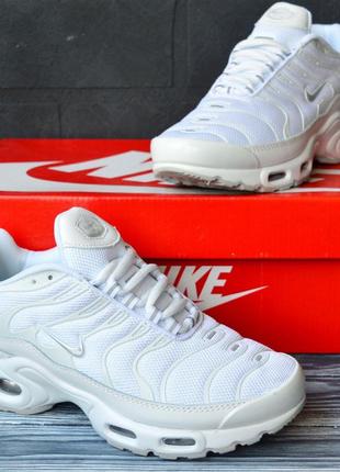 Nike air max tn plus белые женские кроссовки кожаные кожа сетка текстильные легкие весенние летние демисезонные низкие найк аэр макс с баллоном