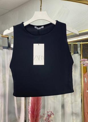 Короткая майка топ бренда zara