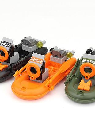 Лодка катер для фигурок оранжевая 4