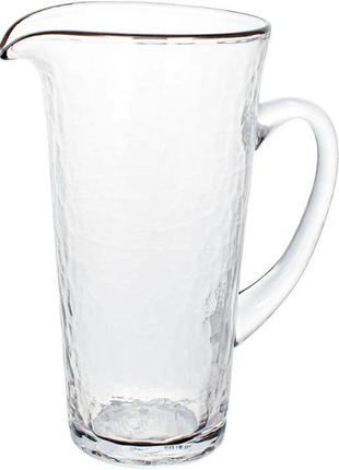 Глечик donna 1500мл daymart  скляний зі срібним кантом1 фото