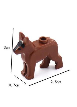 Німецька вівчарка собака для фігурок темно-коричнева для лего lego