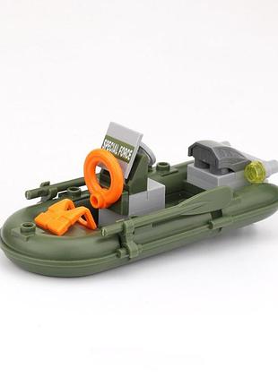 Лодка катер для фигурок зеленая