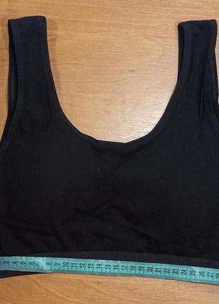 Топ молодiжний з широкими бретелями, широка резиночка, , 95% бавовна, рубчик, чашка а/в/с, об'ем 70-85.чорний.