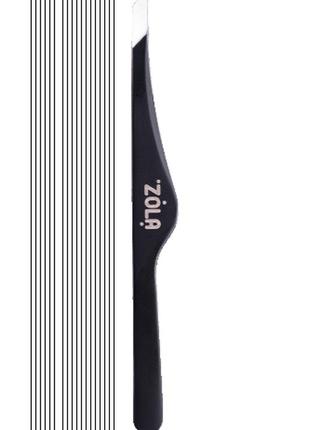Пинцет для бровей скошенный zola black, черный