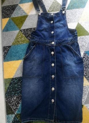 Джинсовий сарафан, плаття на гудзики denim, плаття на осінь джинсове
