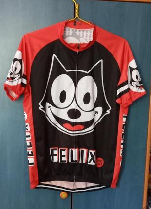 Велосипедная футболка кот феликс, "felix"