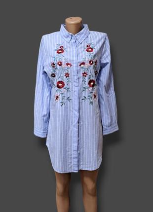 Бавовняна тонка сорочка з вишивкою