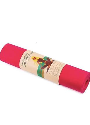 Йогамат, коврик для фитнеса, tpe, 2слоя, 6мм,  5415-2bb йога мат, килимок для йоги та фітнесу yoga mat