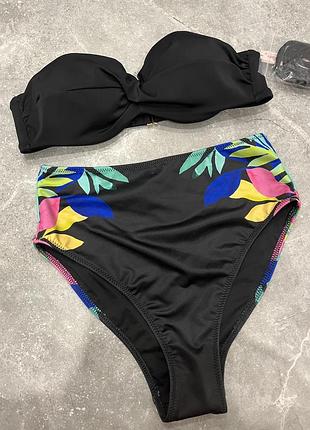 Купальник victoria’s secret бандо с пуш апом купальник виктория сикрет высокие плавки
