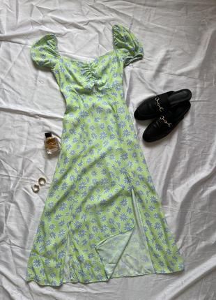 Літня легенька сукня міді з розрізами від bershka