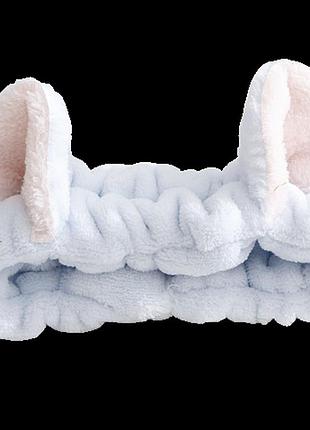 Пов'язка котик для волосся з вушками блакитна