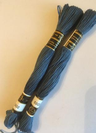 Мулине ''пнк им кирова'' 20 метров. 6908 сине серый цвет нитки для вышивания