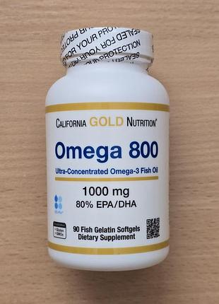 California gold nutrition, омега-800, 80% эпк/дгк, 1000 мг, 90 мягких таблеток
