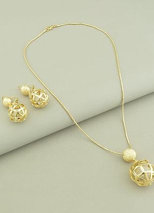 114690 подвеска+серьги фианит 'fashion'