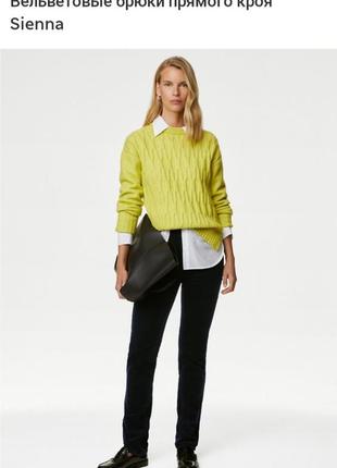 Джинсы прямого кроя высокая талия. вельвет. marks spencer