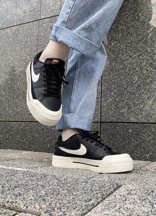 Кроссовки nike court legacy lift black/white3 фото