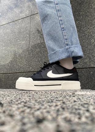 Кроссовки nike court legacy lift black/white5 фото