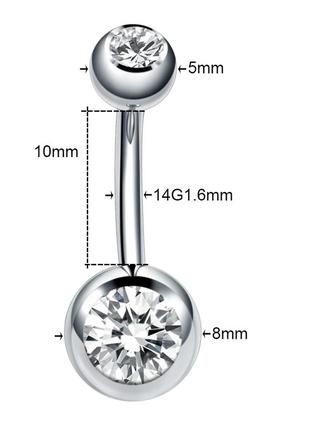 Титанова сережка в пупок