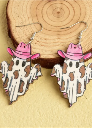 Креативные акриловые серьги с принтом