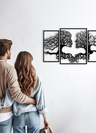 Інтер'єрна картина на стіну, декор в кімнату "дерева і люди", стиль мініімалізм 30x50 см