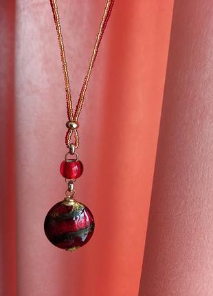 Винтажное колье, стекло мурано, бисер